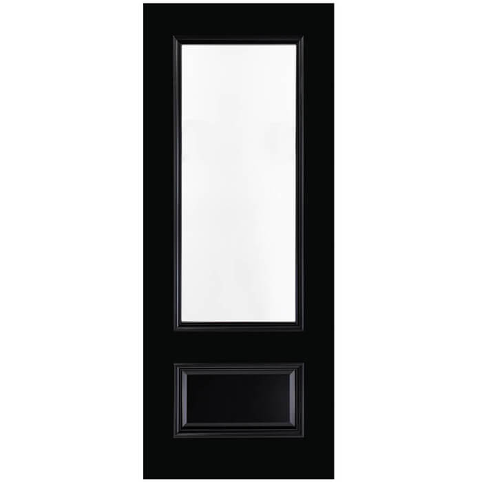 Deanta Sandringham Internal Door with 1 Panel and 1 Clear Bevelled Glazed Light - Prefinished Black