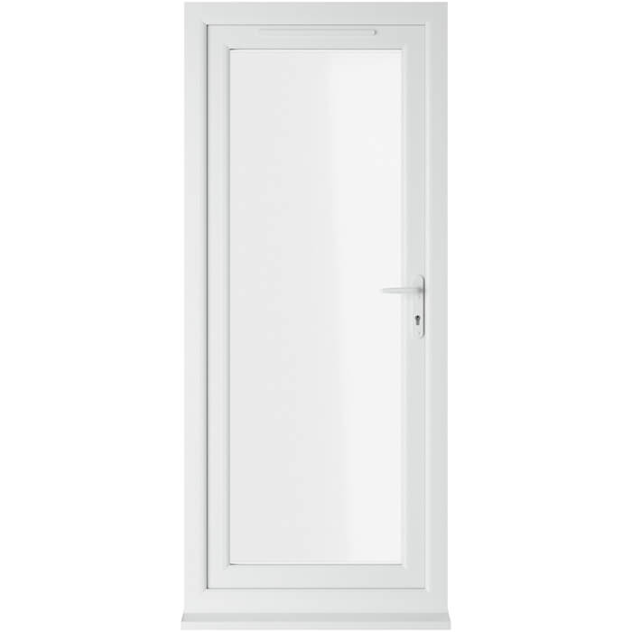 Crystal uPVC Left Hand External Patio Door with 1 Clear Double Glazed Light - White