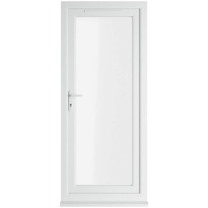 Crystal uPVC Right Hand External Patio Door with 1 Clear Double Glazed Light - White
