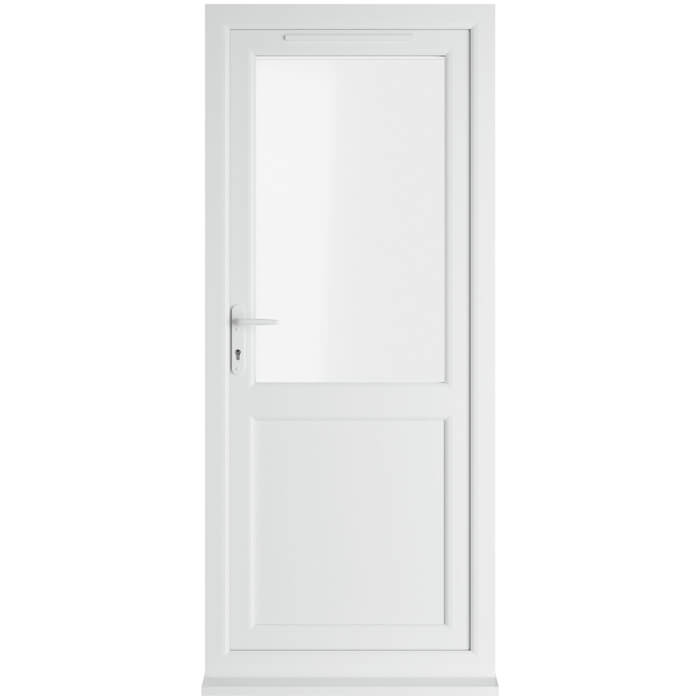 Crystal uPVC Right Hand External Patio Door with 1 Panel and 1 Clear Double Glazed Light - White