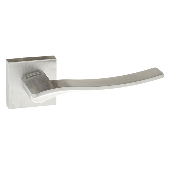 Atlantic Forme Olimpia Lever Door Handle on Minimal Square Rose - Satin Chrome