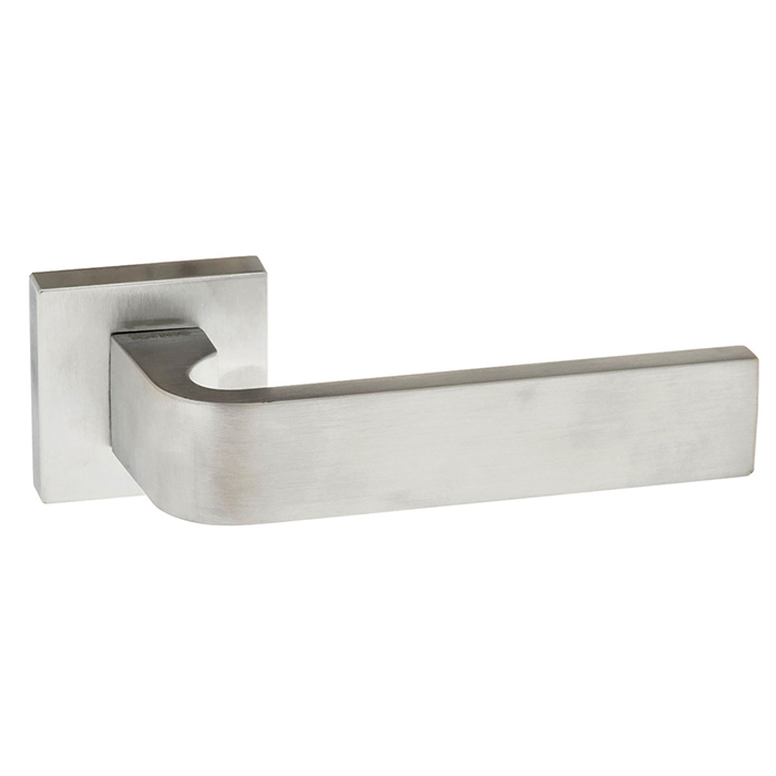 Atlantic Forme Monza Lever Door Handle On Minimal Square Rose - Satin Chrome