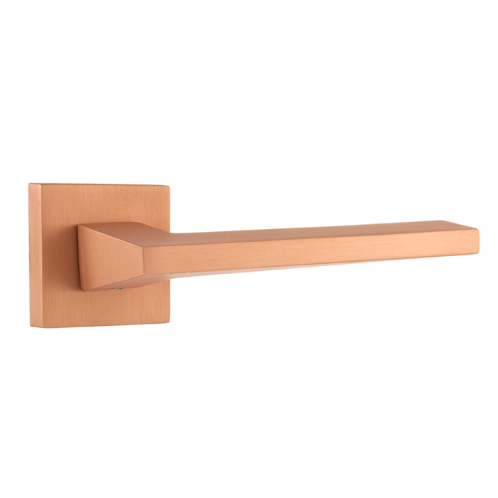 Atlantic Forme Lorena Lever Door Handle On Minimal Square Rose - Urban Satin Copper