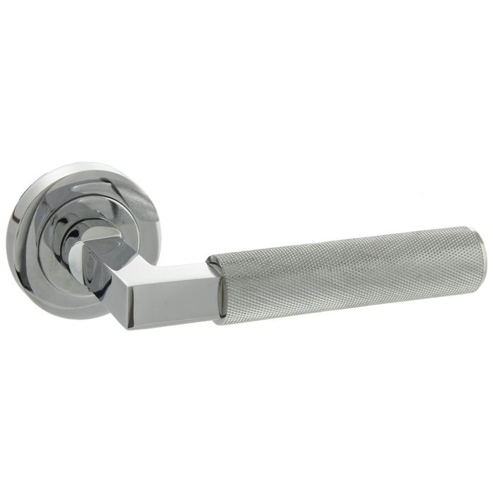 Atlantic Millhouse Brass Cartwright Knurled Lever Door Handle On Round Rose