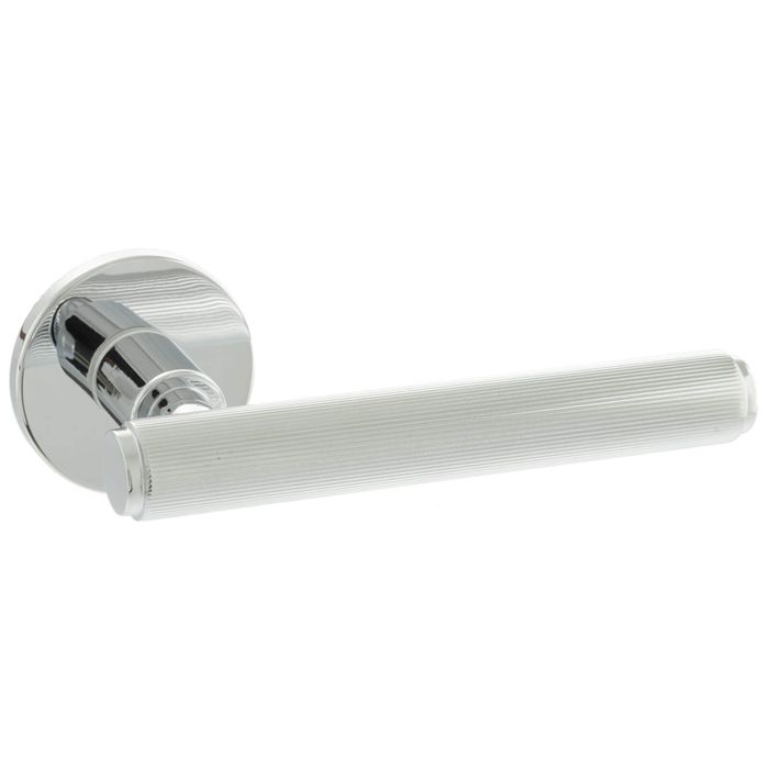 Atlantic Millhouse Brass Stephenson Knurled Lever Door Handle On 5mm Slimline Round Rose