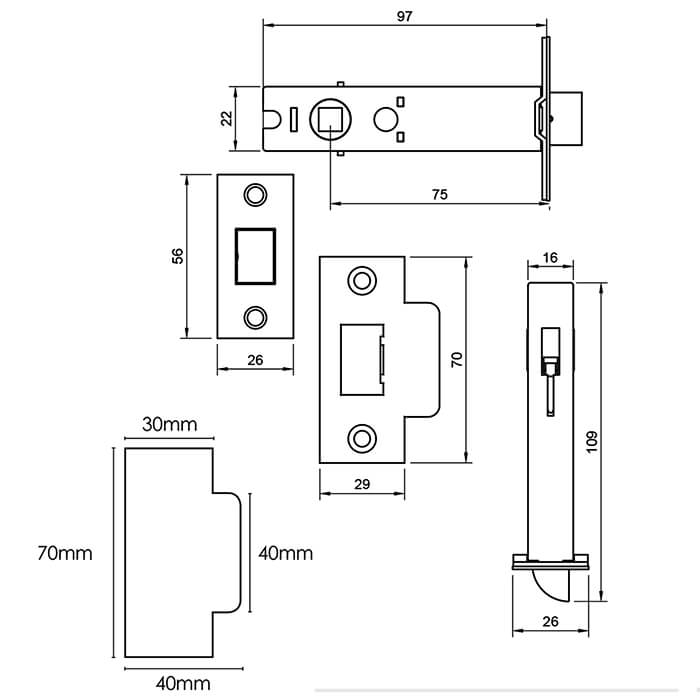 Atlantic 4 Inch Heavy Duty Double Sprung Bolt Through Tubular Latch