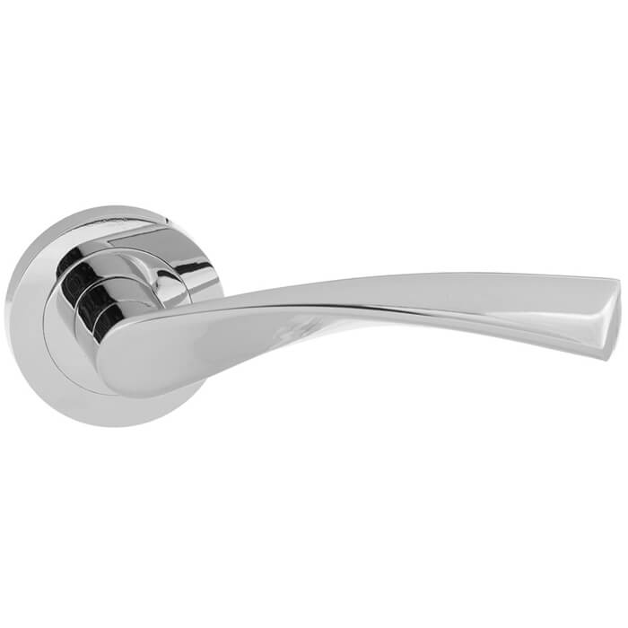 Atlantic Eco Aqua Aluminium Lever Door Handle On Round Rose