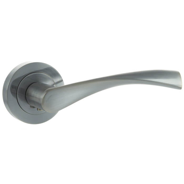 Atlantic Eco Aqua Aluminium Lever Door Handle On Round Rose