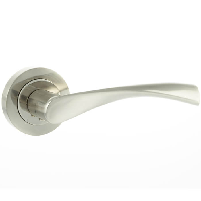 Atlantic Eco Aqua Aluminium Lever Door Handle On Round Rose