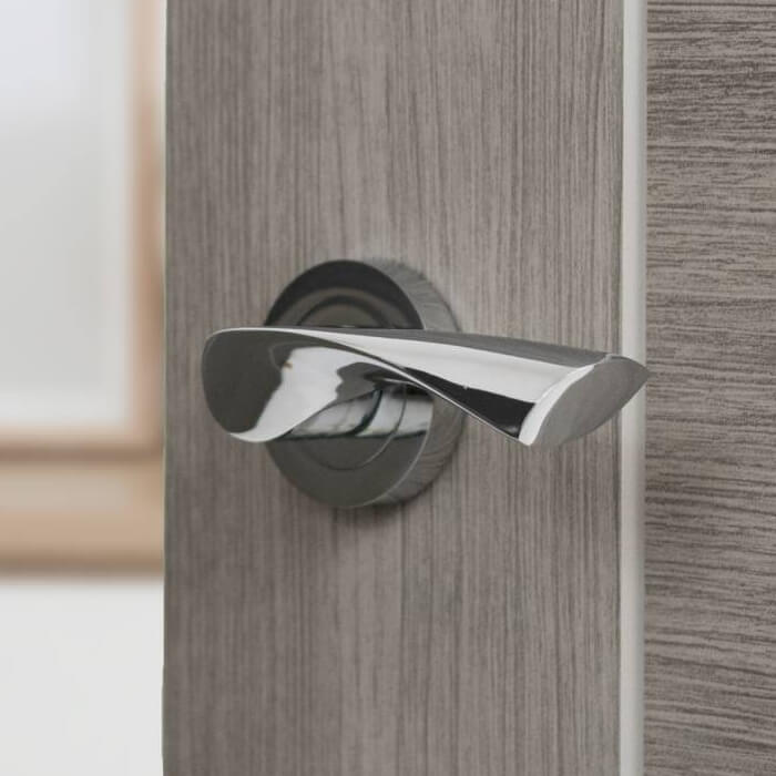 Atlantic Eco Aqua Aluminium Lever Door Handle On Round Rose