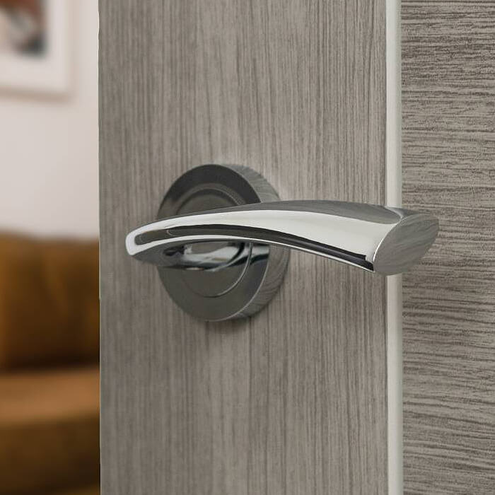 Atlantic Eco Wave Aluminium Lever Door Handle On Round Rose