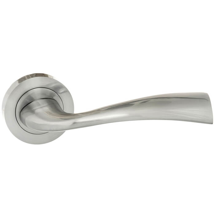 Atlantic Eco Wave Aluminium Lever Door Handle On Round Rose