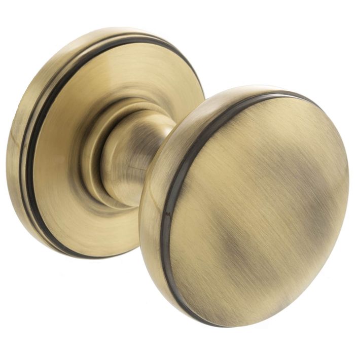 Atlantic Millhouse Brass Edison Solid Brass Domed Mortice Knob On Concealed Fix Rose