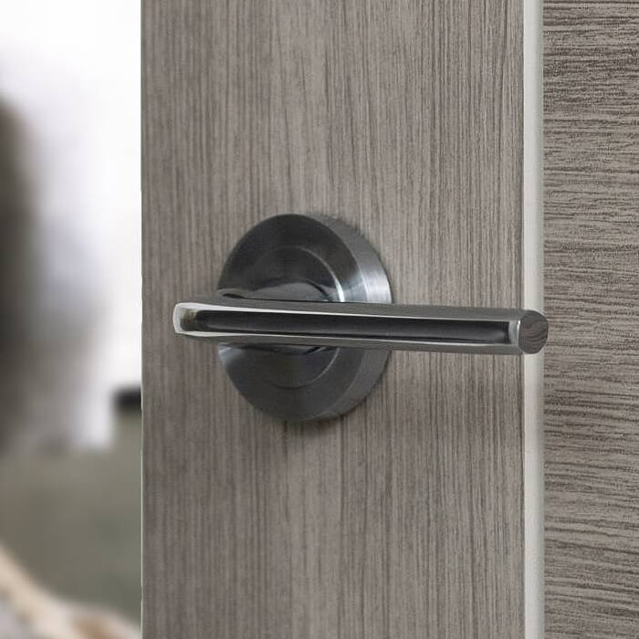 Atlantic Eco Surf Aluminium Lever Door Handle On Round Rose