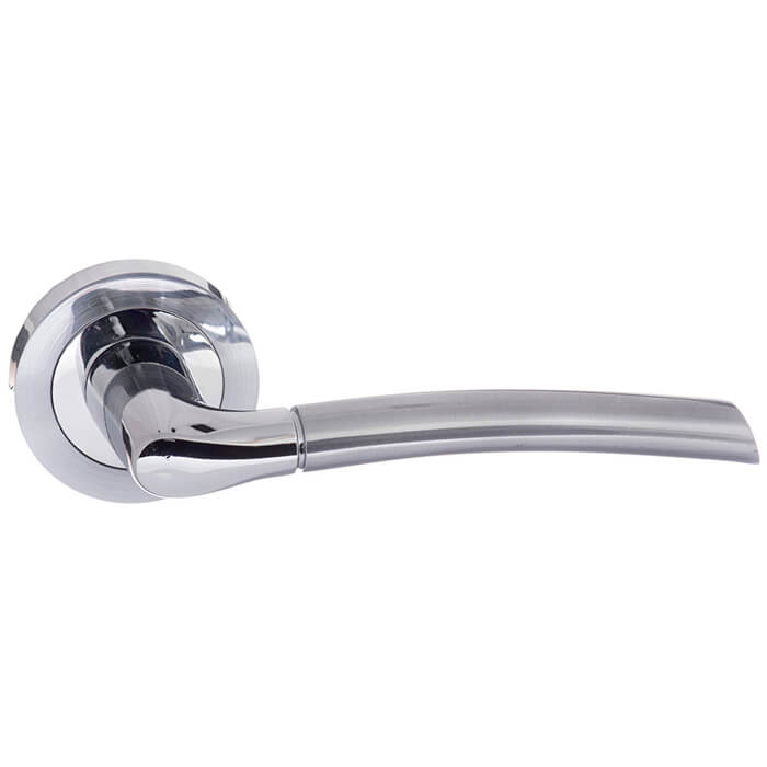 Atlantic Eco Swell Aluminium Lever Door Handle on Round Rose