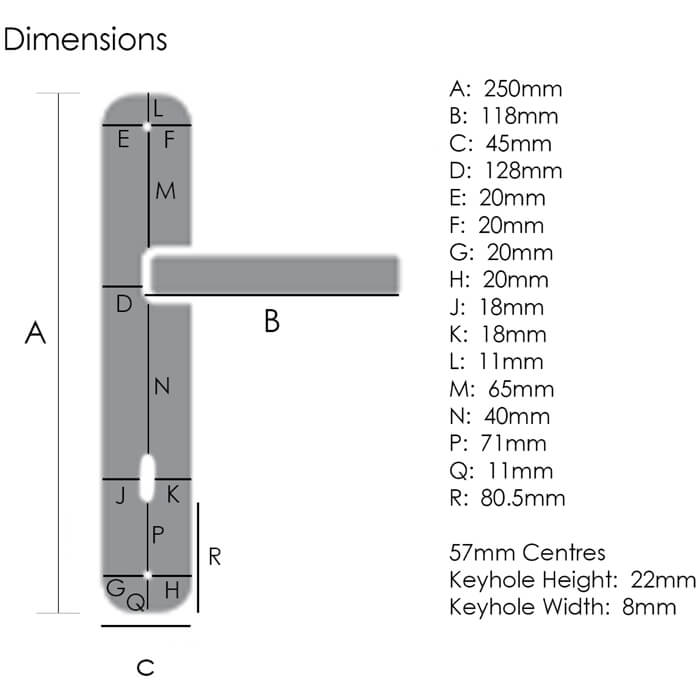 Atlantic Forme Valence Solid Brass Key Lever Door Handle On Backplate