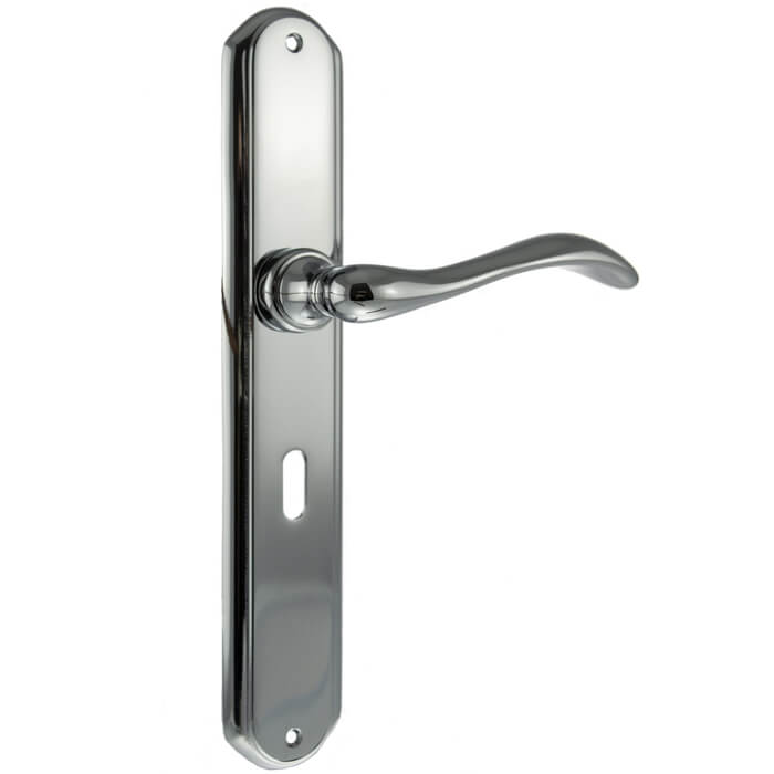 Atlantic Forme Valence Solid Brass Key Lever Door Handle On Backplate