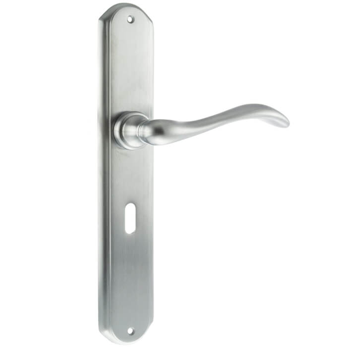 Atlantic Forme Valence Solid Brass Key Lever Door Handle On Backplate