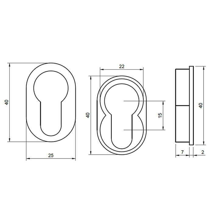 Atlantic Forme Concealed Rose Euro Round Escutcheons