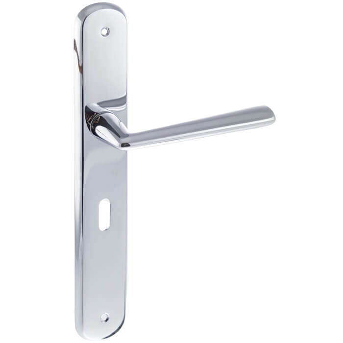 Atlantic Forme Brigette Solid Brass Key Lever Door Handle On Backplate