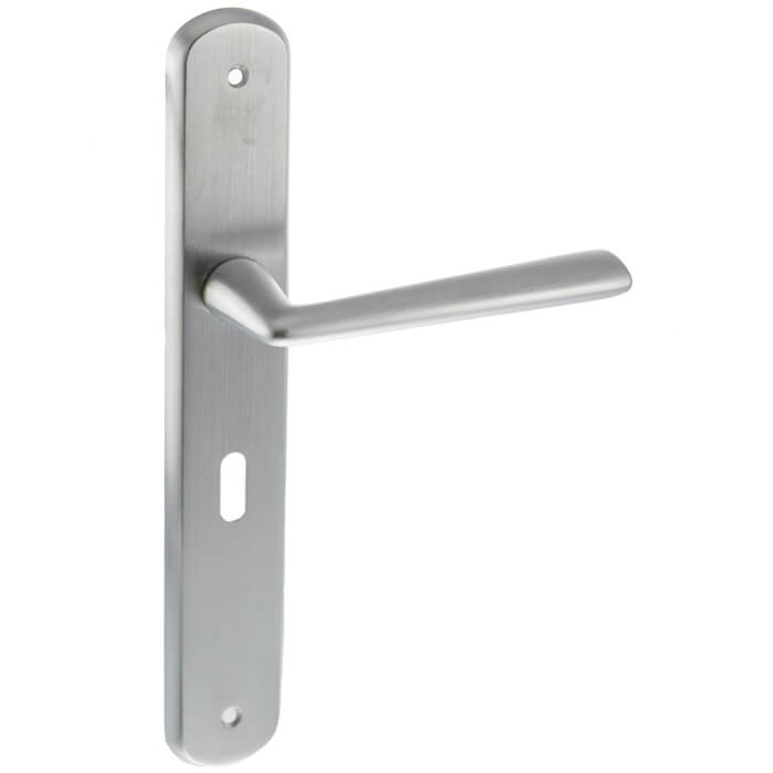 Atlantic Forme Brigette Solid Brass Key Lever Door Handle On Backplate