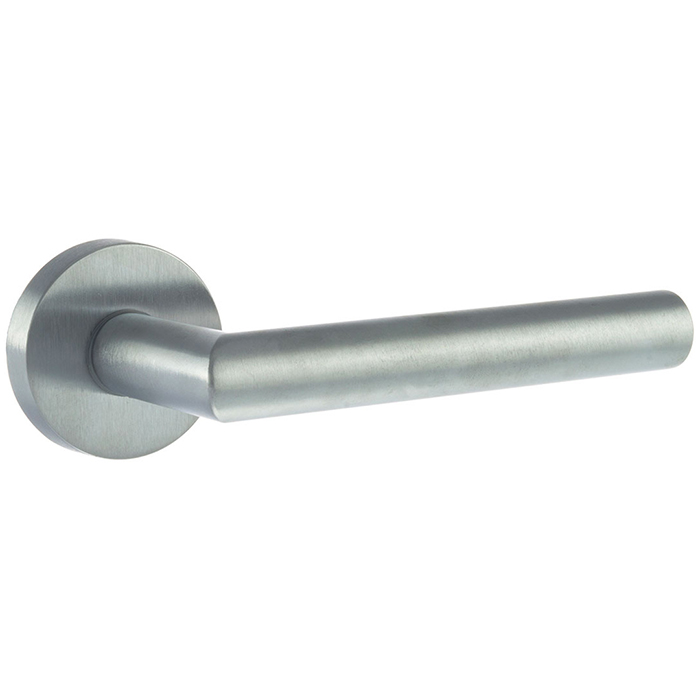 Atlantic Forme Elle Lever Door Handle on Minimal Round Rose