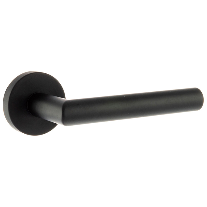 Atlantic Forme Elle Lever Door Handle on Minimal Round Rose