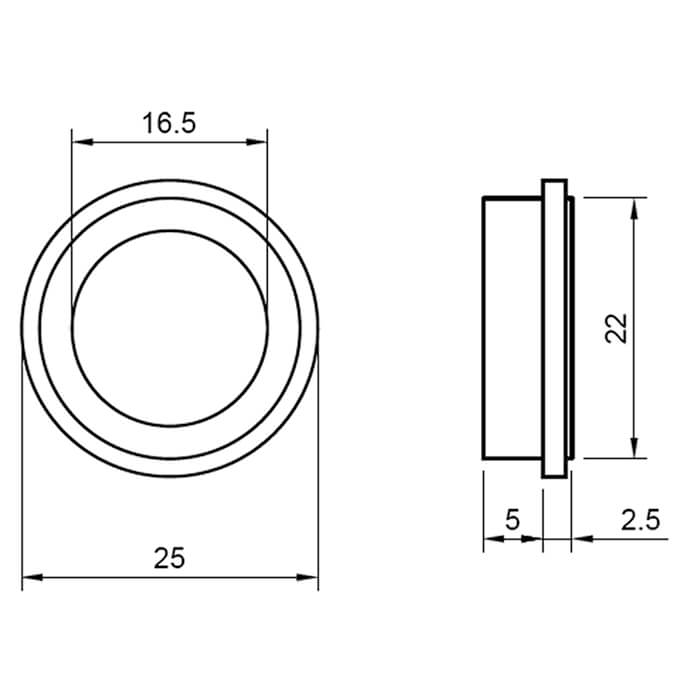 Atlantic Forme Elle Lever Door Handle on Concealed Round Rose