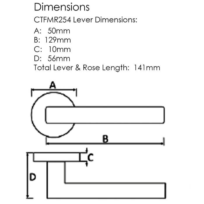 Atlantic CleanTouch Forme Asti Lever On Minimal Rose Door Handle