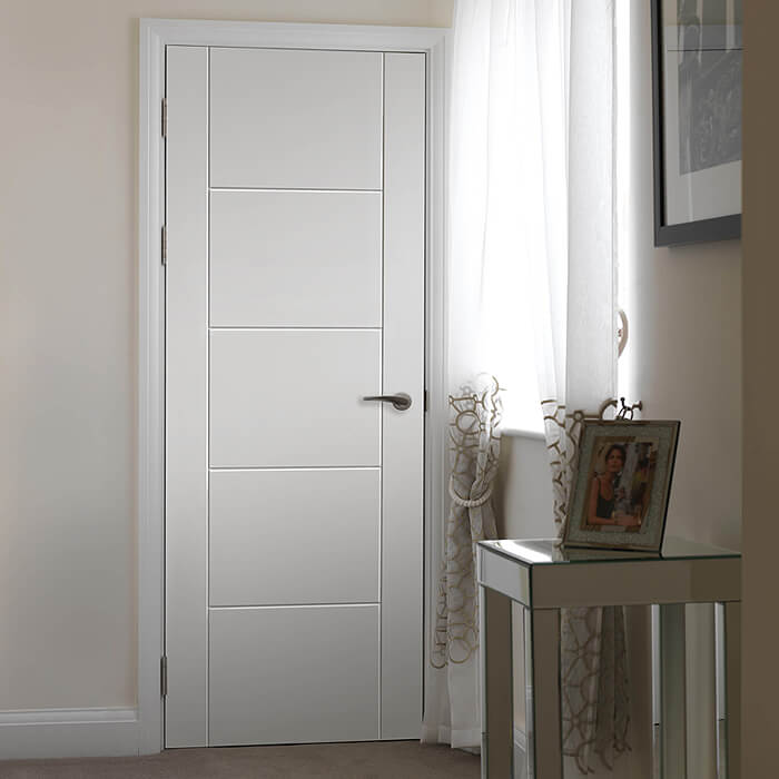 JB Kind Tigris White Primed 5-Panels Internal Fire Door