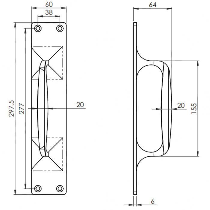 Carlisle Brass Cast Pull Handle On Backplate