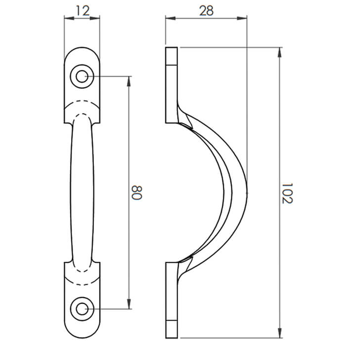 Carlisle Brass 102mm Sash Door Handle