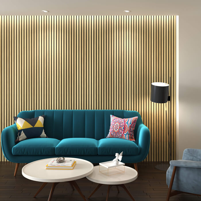Joseph Miles Acoustic Natural Oak 2400 x 600 x 21mm Wooden Slat Panel