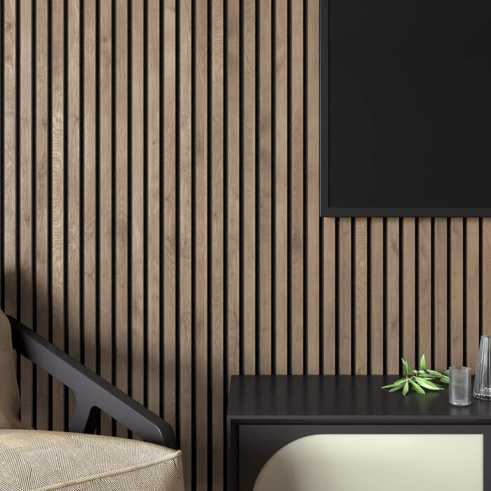 Joseph Miles Acoustic Light Walnut 2400 x 600 x 21mm Wooden Slat Panel