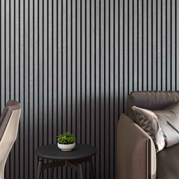 Joseph Miles Acoustic Light Grey Oak 2400 x 600 x 21mm Wooden Slat Panel