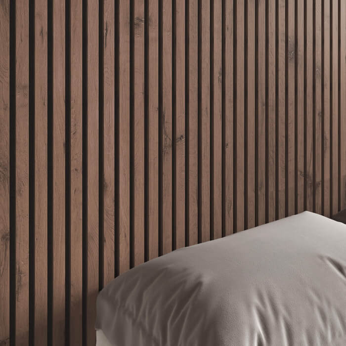 Joseph Miles Acoustic Burnt Oak 2400 x 600 x 21mm Wooden Slat Panel
