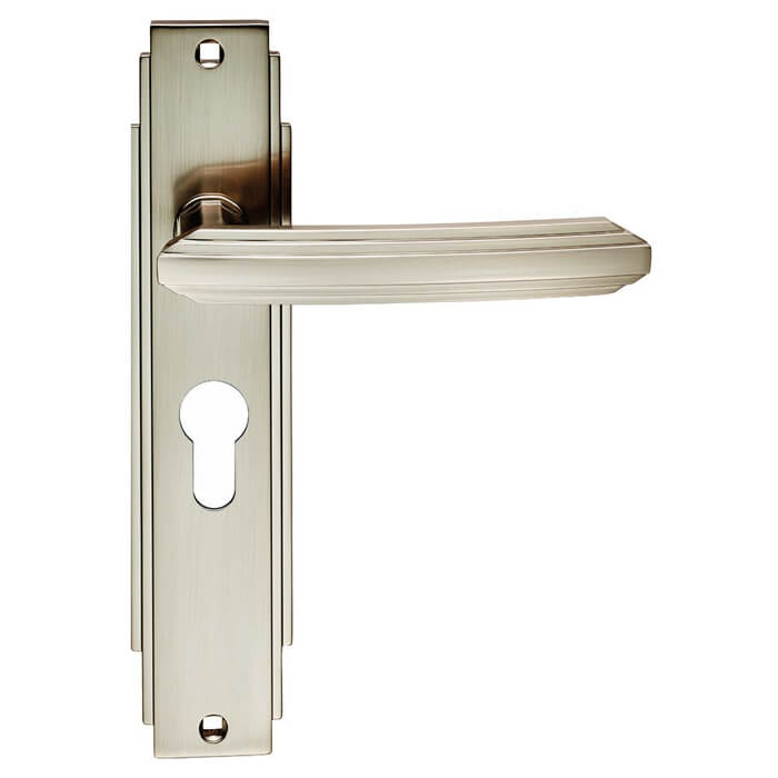 Carlisle Brass Art Deco Euro Profile Lever Handle On Backplate