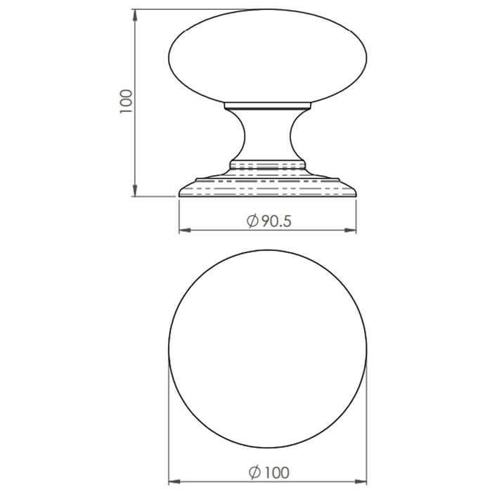 Carlisle Brass Round Large Centre Door Knob
