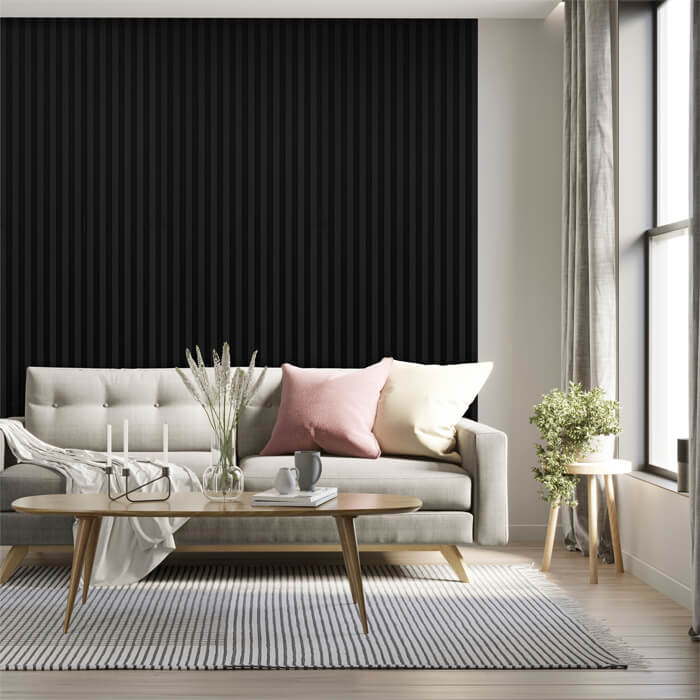 JB Kind Acoustic Wall Panel Fully-Finished Black Laminate