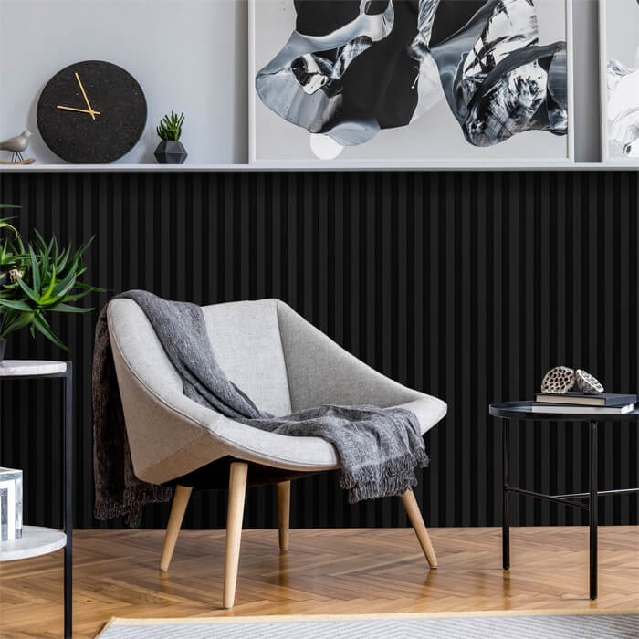 JB Kind Acoustic Wall Panel Fully-Finished Black Laminate