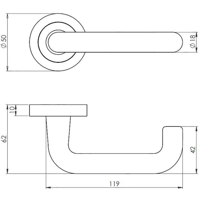 Carlisle Brass Manital Studio H Lever on Round Rose