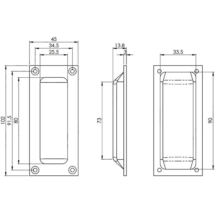 Carlisle Brass Recess Flush Pull Handle