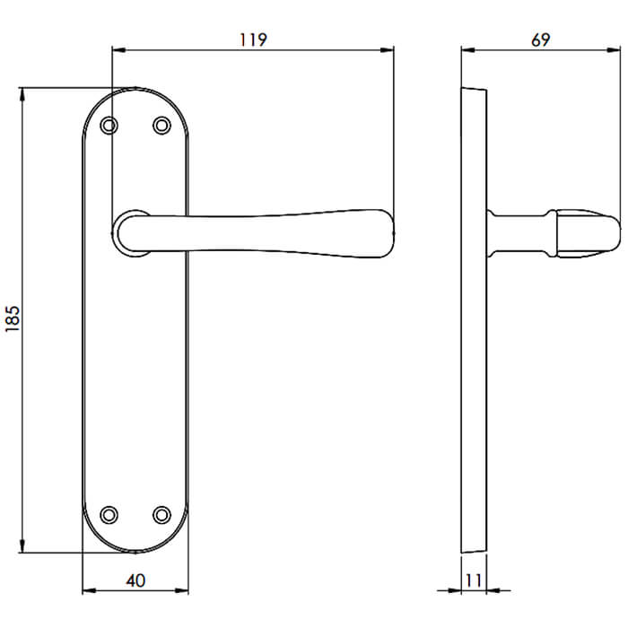 Carlisle Brass Ibra Latch Lever Door Handle On Backplate