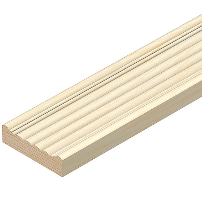 Cheshire Mouldings Reed Pine Architrave - Bundle Of 5 - 21mm x 2400mm