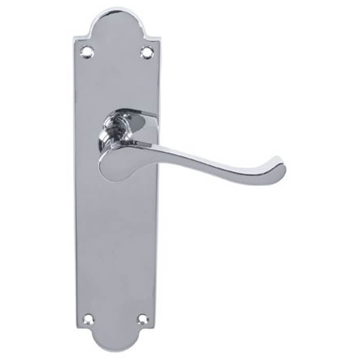 Carlisle Brass Contract Victorian Scroll Latch Lever On Shaped Backplate