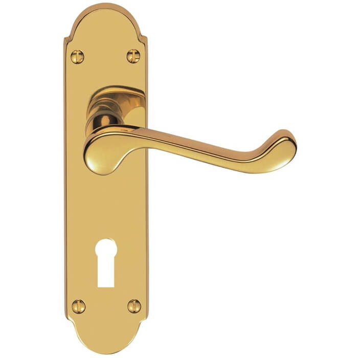 Carlisle Brass Contract Victorian Scroll Lever On Shaped Backplate with Keyhole