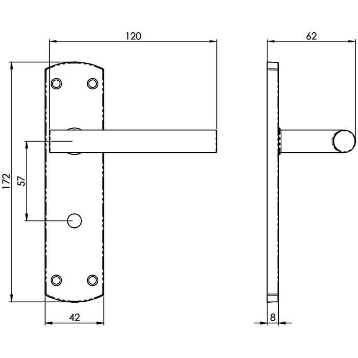 Carlisle Brass Eurospec Residential T-Bar Lever Handle For Bathroom Furniture