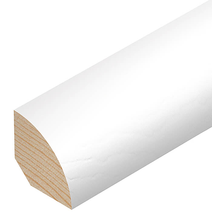 Cheshire Mouldings White Primed Timber Quadrant - Bundle Of 20 - 2400mm Length