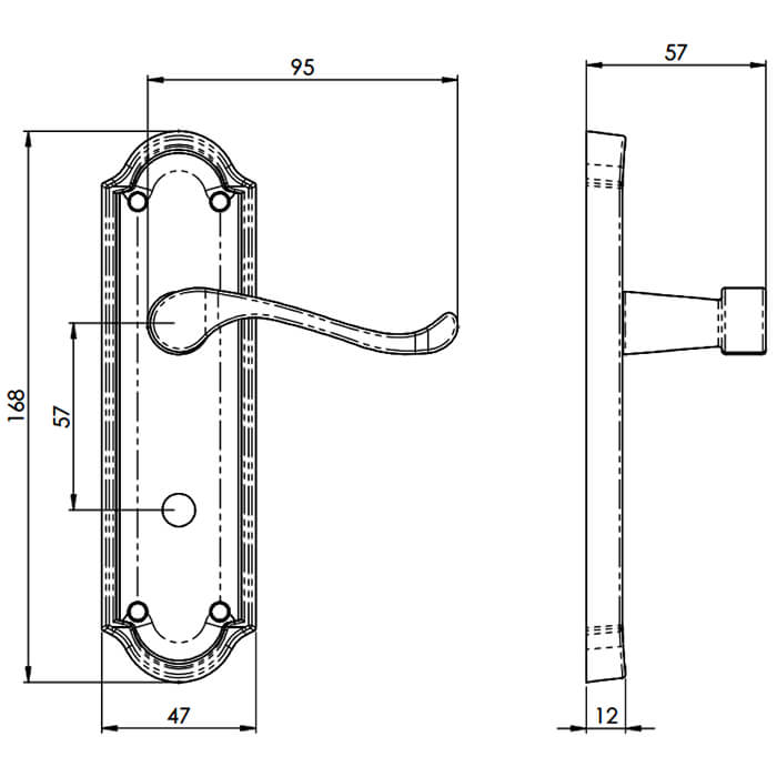 Carlisle Brass Asthead Bathroom Lever Handle On Backplate