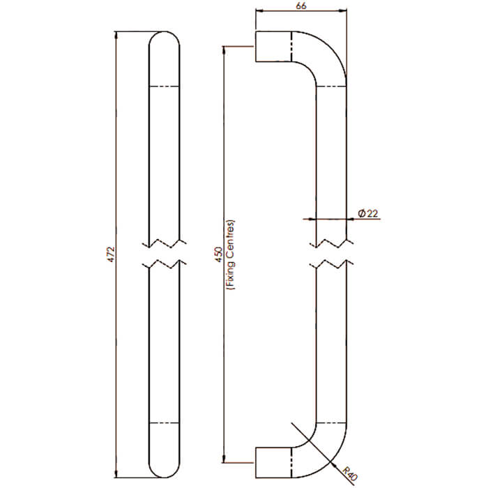 Carlisle Brass Eurospec Round Bar D Pull Handle